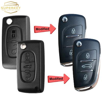 SUPERKEY Модифицированный корпус для выкидного ключа автомобиля Для C2 C3 C4 C5 Berlingo Для Peugeot 207 307 308 407 607 HU83 VA2
