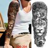1 PC 480*170MM Full Arm Temporary Tattoo Sticker Sleeve Men Women Fashion Sexy Fake Tattoo Wolf  Lion Tiger Painting Tattoo Skull Angel Tattoo