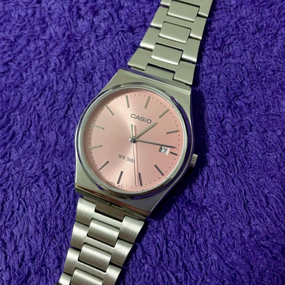 Casio Enticer Analog Pink Dial Retro Men's Men's MTP-B145D-4AVDF (А2200), Серебро,