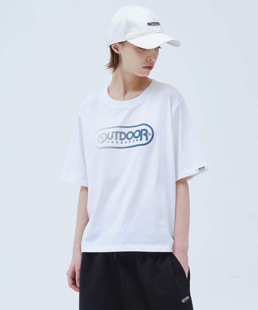 OUTDOOR PRODUCTS W Oversized Crop T-Shirts (White)