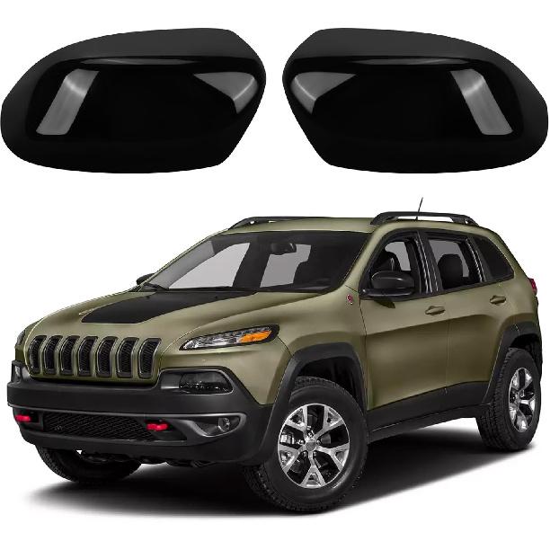 Глянцевая черная крышка зеркала прямой замены для Jeep Grand Cherokee 2011- и Dodge Durango 2011-2025, стиль прямой замены, не наклейка