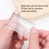 10Pcs Nail Ruler Dual Scale Markings Clear Printing Super Soft Flexible Nail Drill Measuring Tool Plastic Transparent Nail Art