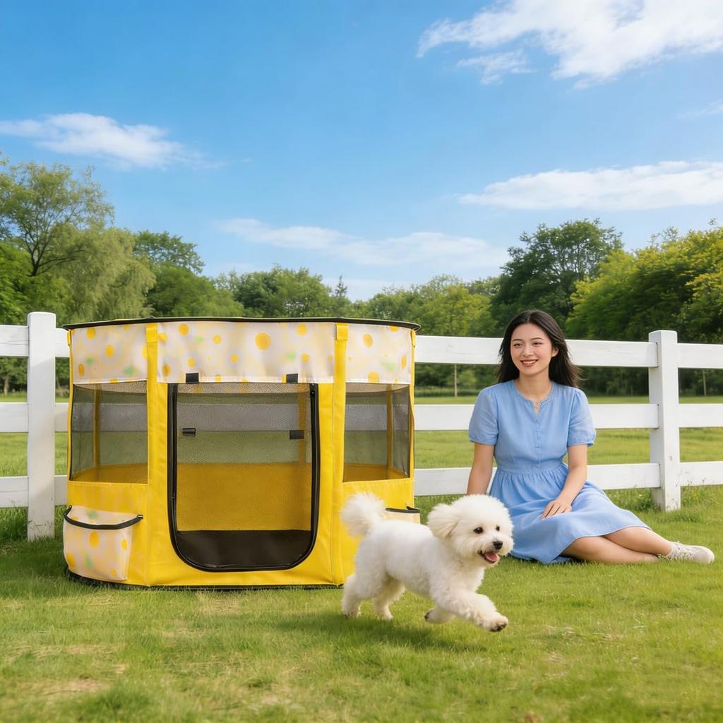 Floving Rectangular Pet Folding Dog Indoor Dog Foldable Pet Pet Easy Cat Cat Birthing Dog Mesh Travel with Carrier Bag Playpen, Playpen, Playpen,