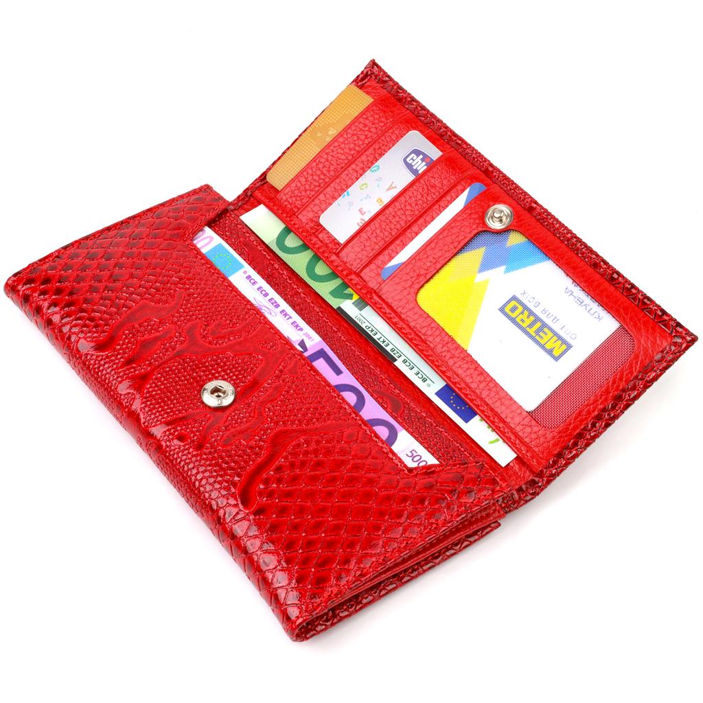 Snake Embossed Lacquered Women's Wallet CANPELLINI 21850 Red