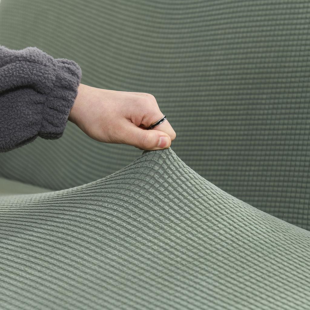 Премиальная жаккардовая чехол на диван для 1/2/3/4 местного сиденья Толстая ткань из полярного флиса Эластичная посадка Однотонный принт Угловой защитный чехол для дивана L-образной формы