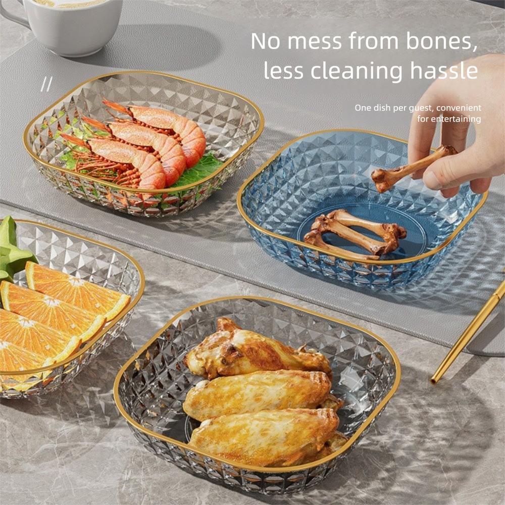High-end Snack Plate Golden Edge Vegetable Plate Multipurpose Dining Table Plate  Dining Table