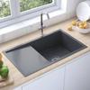 VidaXL Handmade Kitchen Sink Interior Washbasin Kitchen Installation Black Stainless Steel 51521