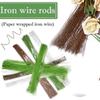 100Pcs Iron Wire Floral Wire Stems 40cm Artificial Branches Twigs Paper Floral Wire  Home Decor