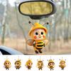 Cartoon Bee Pendant Double-Sided Print Acrylic Craft Handmade Cute Yellow Bee Christmas Tree Ornament for Home Office Car Wall Decoration