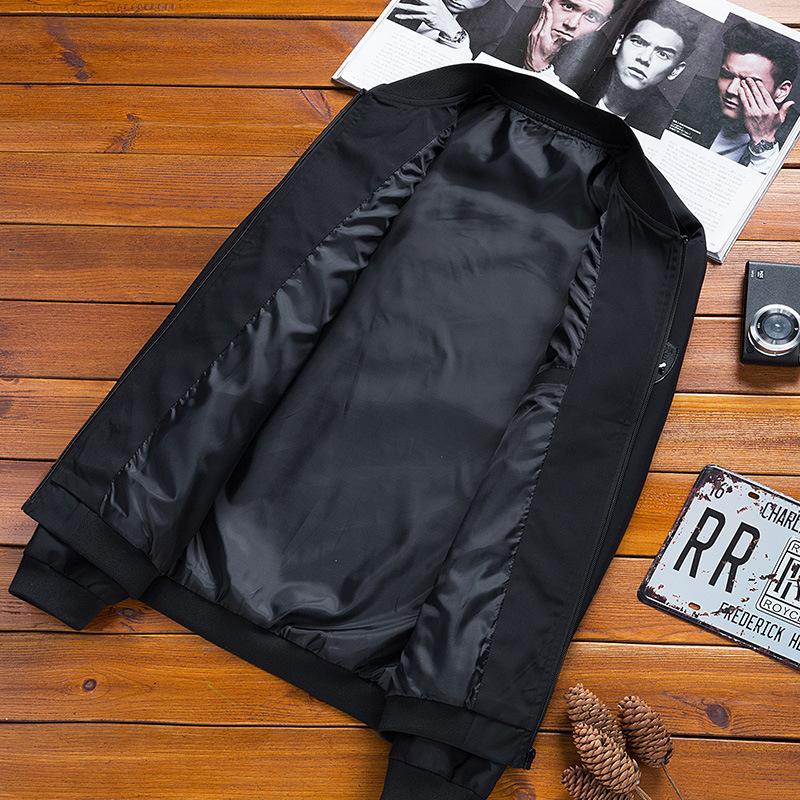 Men's Spring and Autumn Thin Bomber Jacket Short Loose Large Size Jacket Outdoor Windproof Jacket