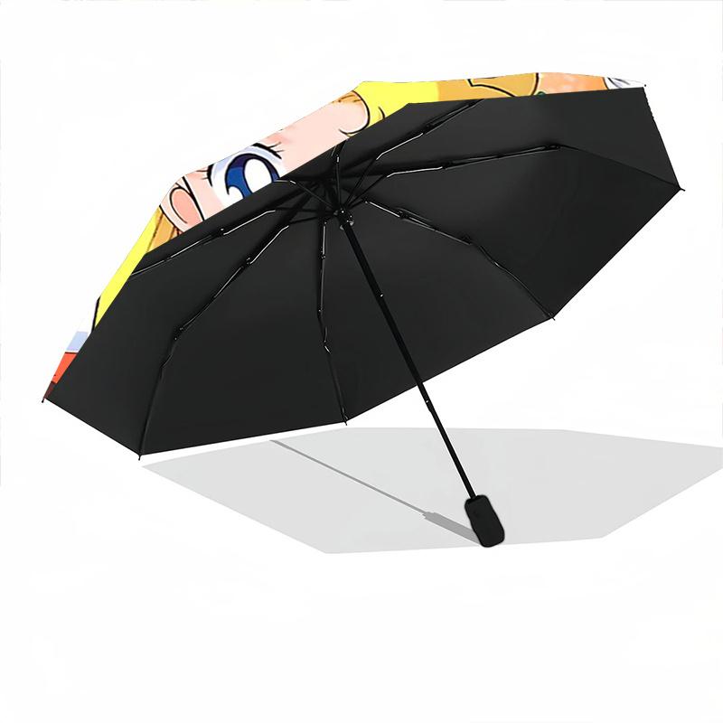 1pc Usagi Tsukino and Her Friends Sailor Moon Fully Automatic Folding Portable Umbrella, 8 Iron Frames, Three-Fold Design, Suitable for All Seaso