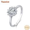 Tancise Classic 925 Sterling Silver  Zircon Ring Ladies Jewelry Wedding Promise Party Gift