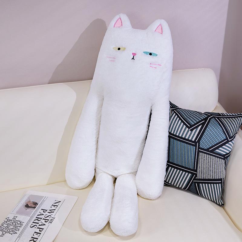 Корейская подушка-плед для сна с кошкой, милая кукла с длинными ногами, черная кошка, белая кошка, для сна в кровати, кукла-сэндвич, длинная подушка