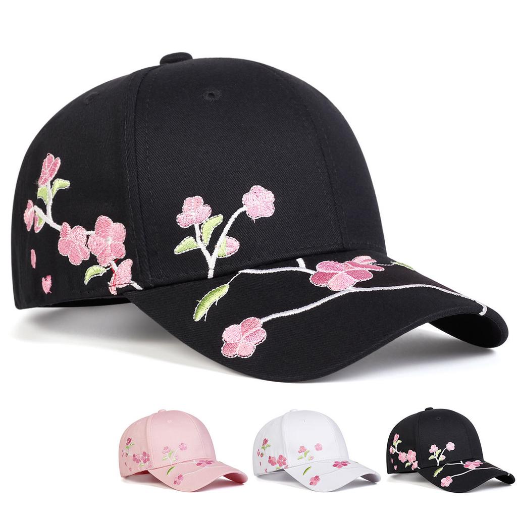 Новая бейсболка Peach Blossom для женщин, универсальная и модная шляпа с утиным язычком, шляпа-зонт с вышитым цветком