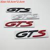 BJT1 1pcs Metal GTS Letter Sticker Car Rear Emblem Fender Side Rear Tail Trunk Badge Sticker Styling Accessories For 911 718 928 901