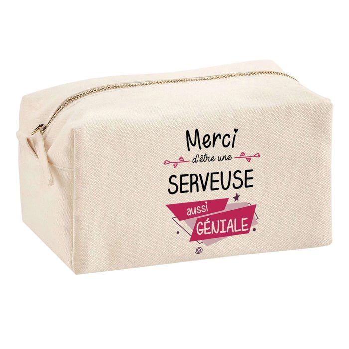 Trousse multifonction Merci Serveuse Géniale Cadeau Anniversaire Noël Collègue Remerciement | Trousse Scolaire Fournitures Bureau