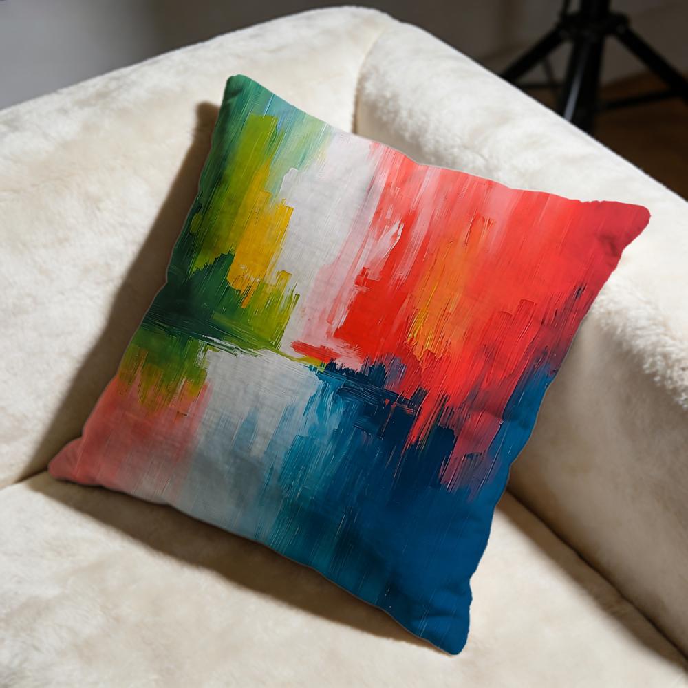Color Paint Cushion Cover Soft Decorative Pillow Case Suitable for Bedroom Sofa Car Travel Use
