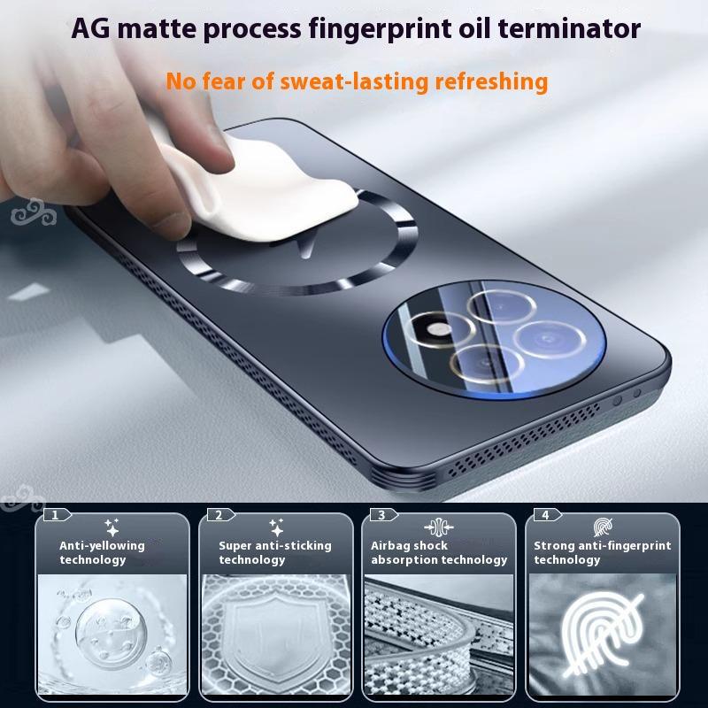 Для OnePlus Ace 5 5G Чехол Совместимый с MagSafe Матовый ПК+ТПУ Теплоотводящая Накладка для Телефона