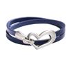 Women Simple Leather Bracelet Love Wrap Bangle Femme Jewelry