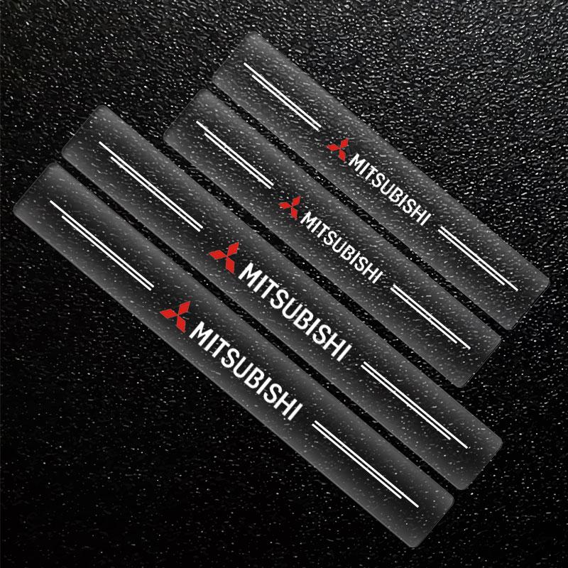 Защитная накладка на порог автомобиля Прозрачная Декоративная Наклейка-значок Для Mitsubishi Asx Lancer Outlander Pajero Ralliart Автоаксессуары