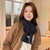 Chocolate Colored Korean Style Autumn and Winter Versatile Single Color Warm Wool Knitted Wool Scarf and Scarf As A Gift for Female Students
