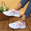 Women Print Breathable Jogging Sneakers Shining Crystal Walking Socks Shoes Woman Slip-On Soft Bottom Light Trainers Female