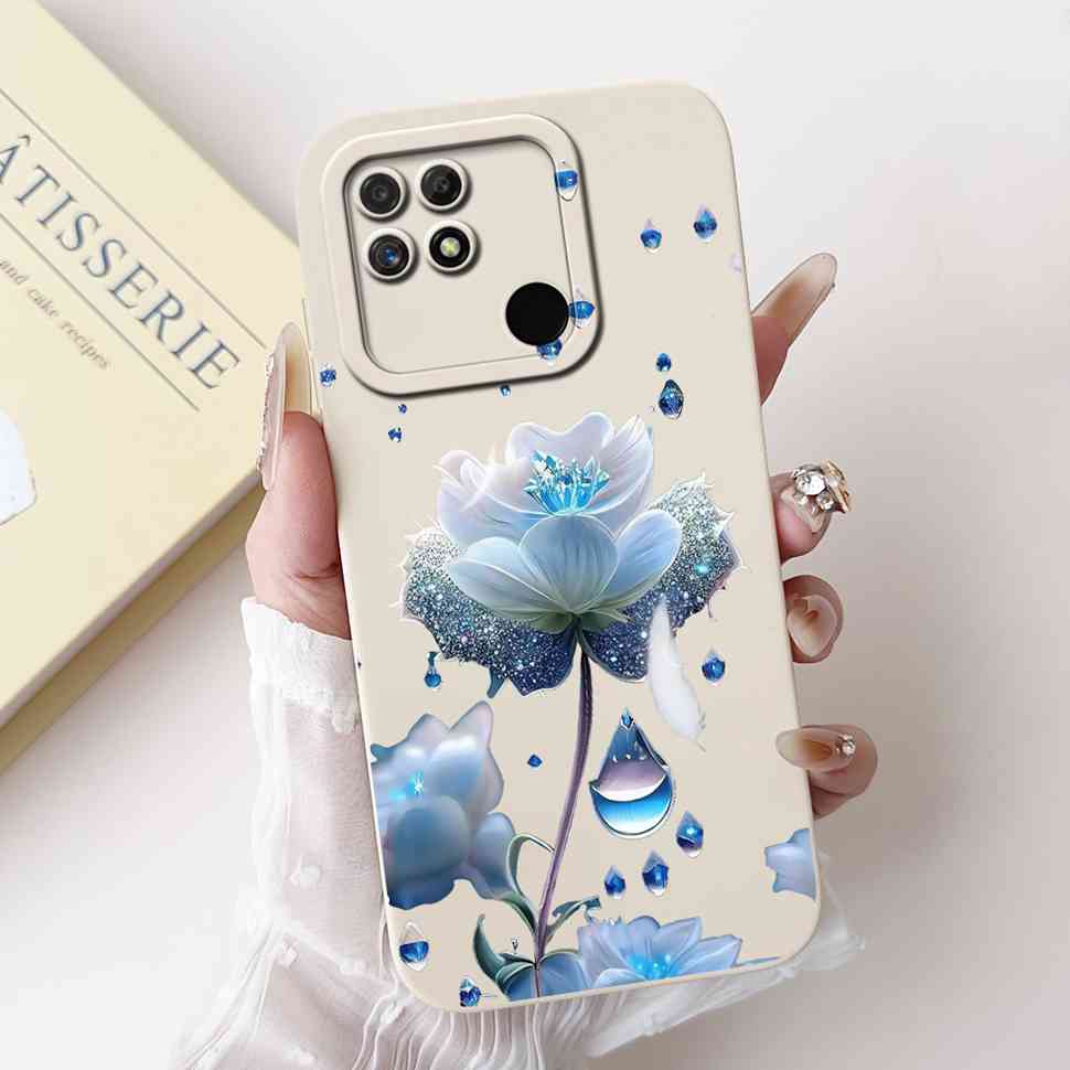 Чехол для Realme Narzo 50A RMX3430 Цветы Мягкий Силиконовый Чехол для Oppo Realme Narzo50a 6.51" Модный Защитный Чехол