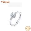 Tancise Classic 925 Sterling Silver  Zircon Ring Ladies Jewelry Wedding Promise Party Gift