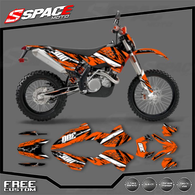 SPACE Индивидуальная графика для мотоцикла Фон Наклейка для KTM 2007 2008 2009 2010 SXF 2008 2009 2010 2011 EXC Наклейки Стикеры Комплекты 10