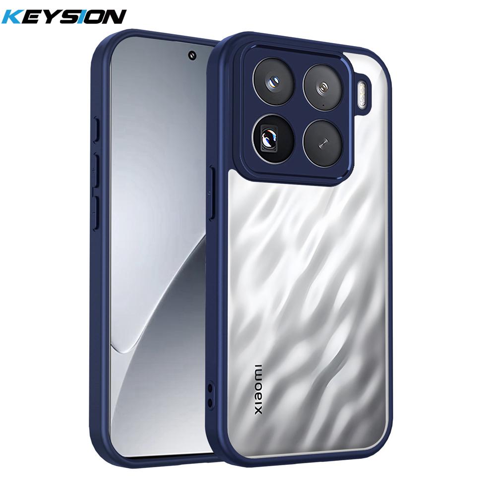 KEYSION Прозрачный чехол для телефона для Xiaomi 15T 15T Pro 5G Мягкий силикон+ПК Прозрачная противоударная задняя крышка для телефона для Xiaomi 15T Pro