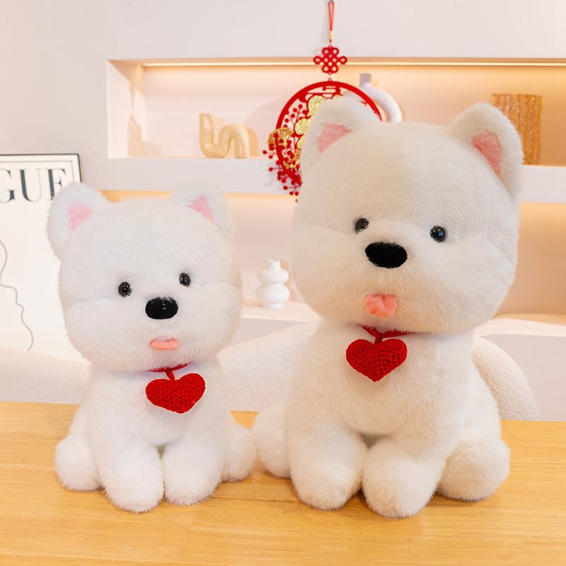 Cartoon Love Puppy Dog Doll Plush Toy West Highland Doll Girl Soothing Rag Doll Birthday Gift