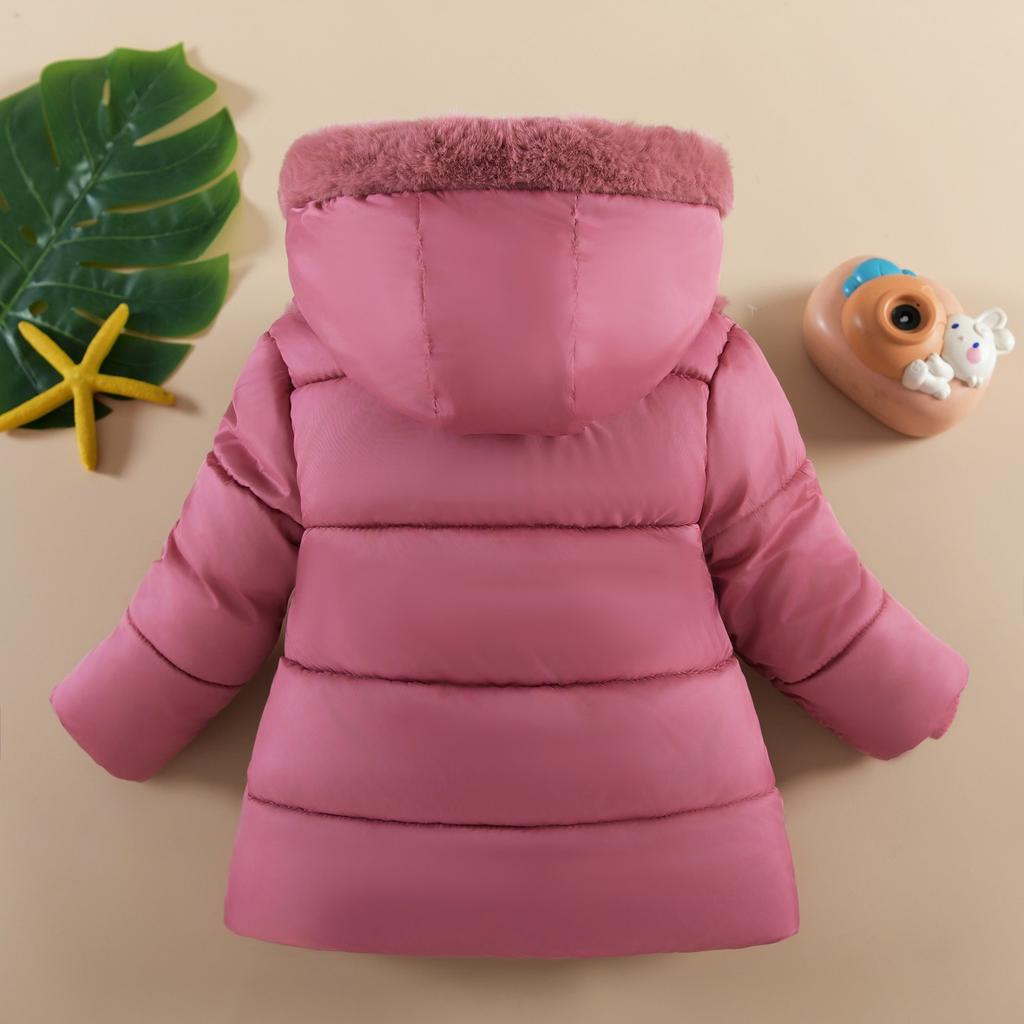 Children Winter Coats for Girls 1 To 6 Years Old Clothing Velvet and Thickened Fashion Cotton Jacket Hooded Parkas
