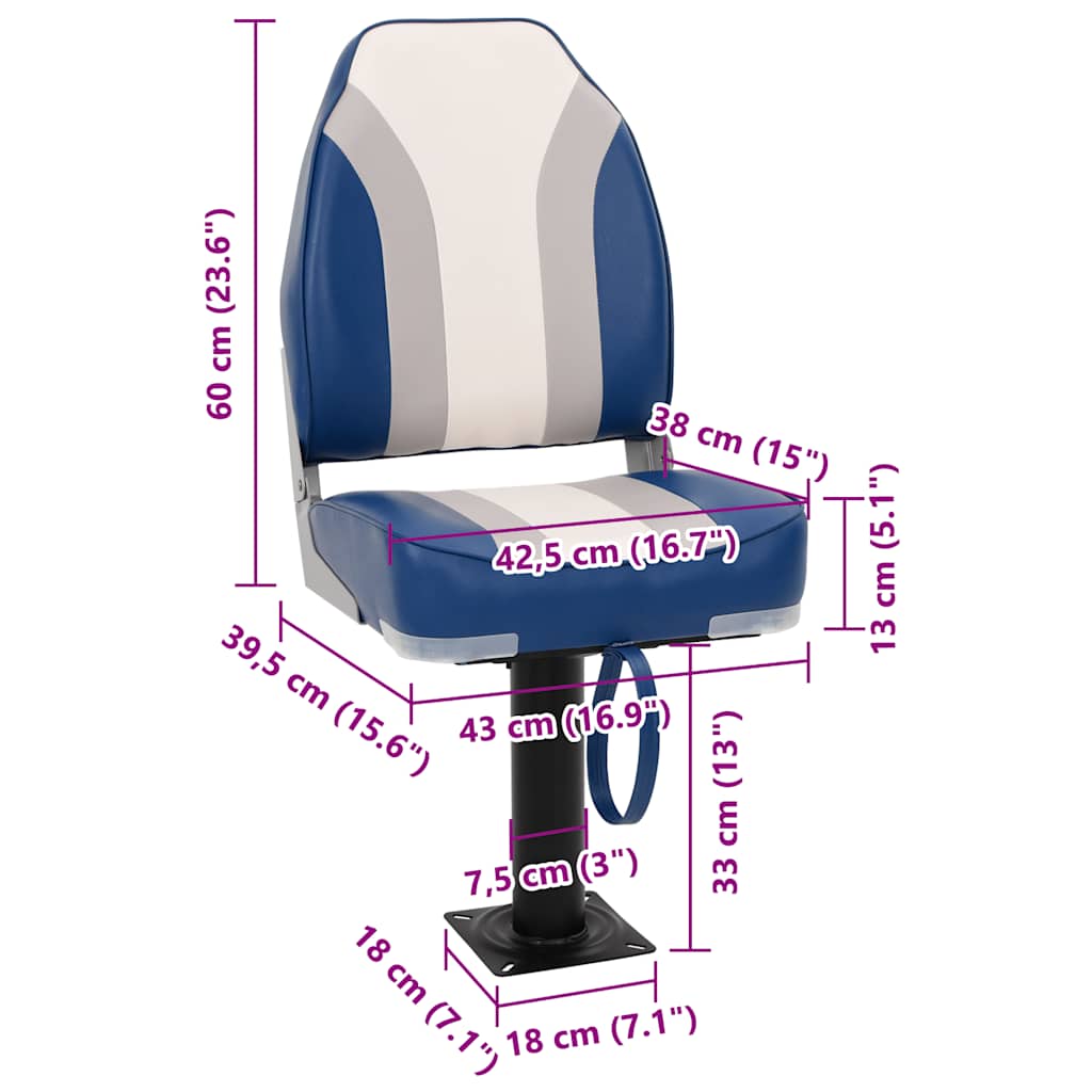 Boat Seat with Pedestal 360 degrees Swivel