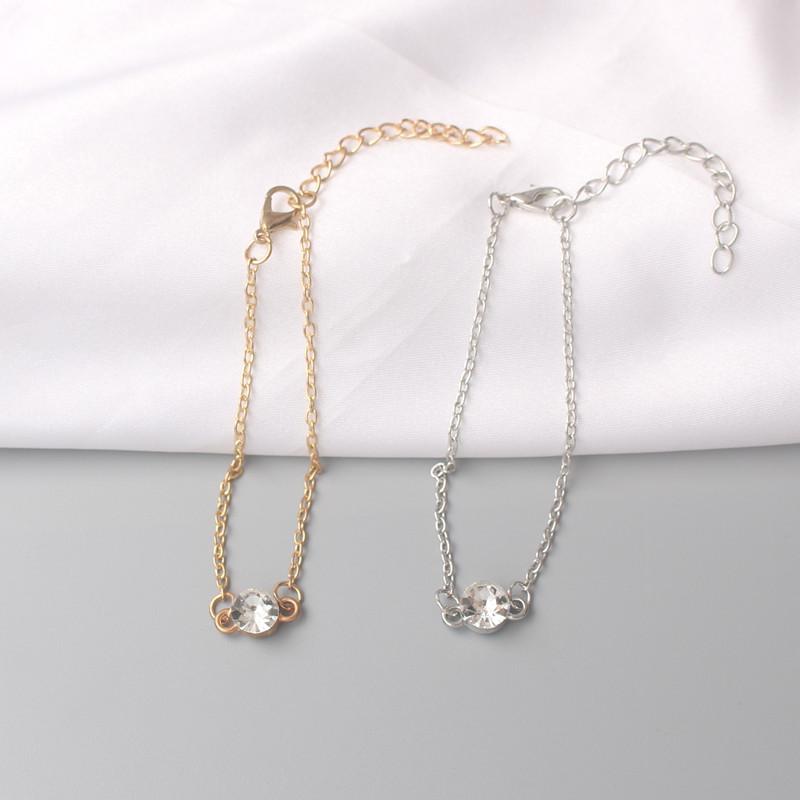 Minimalism Crystal Women Bracelets Gold Chain Short Small Bangles for Ladies bracelet femme Fashion Hand Jewelry