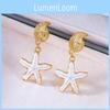 Summer Ocean Starfish Earrings With Alloy Shell Design For Women Beach Jewelry
