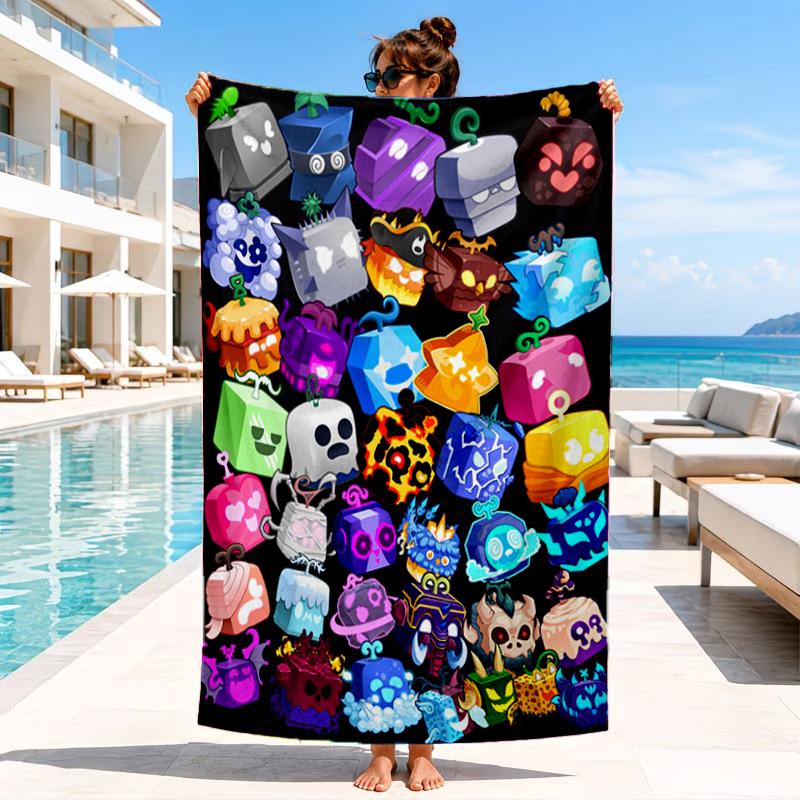 Colorful Cube Creatures Beach Towel, Microfiber Beach Towel, Perfect For Pool, Beach, Travel, Home Decor Beach Party Fan gifts
