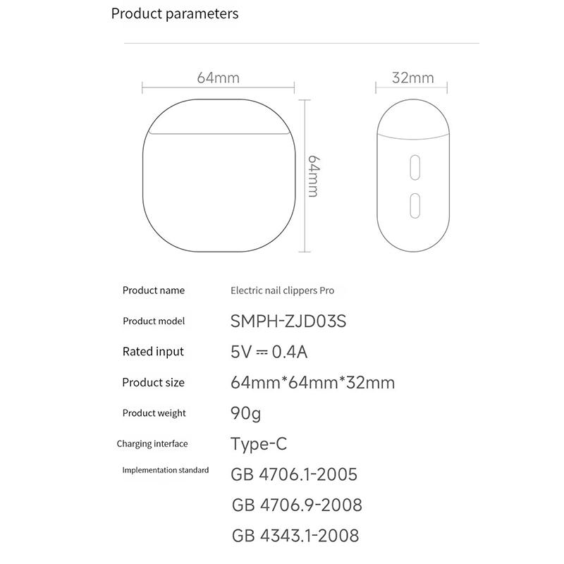 Xiaomi Seemagic электрические автоматические кусачки для ногтей с легким триммером, кусачки для маникюра для маленьких взрослых, детей, инструменты для безопасного ухода за телом
