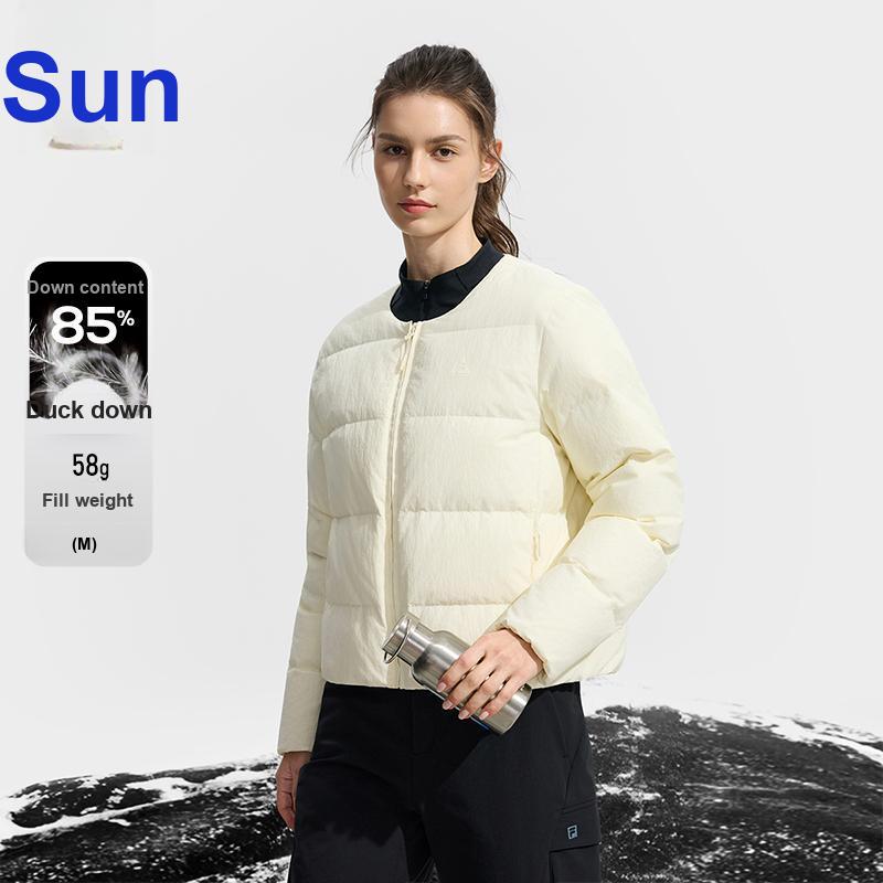 Fila Explorer Минималистичная Легкая Теплая Уличная Тканая Пуховая Куртка Женская верхняя одежда Dew-White A11W547903FIV