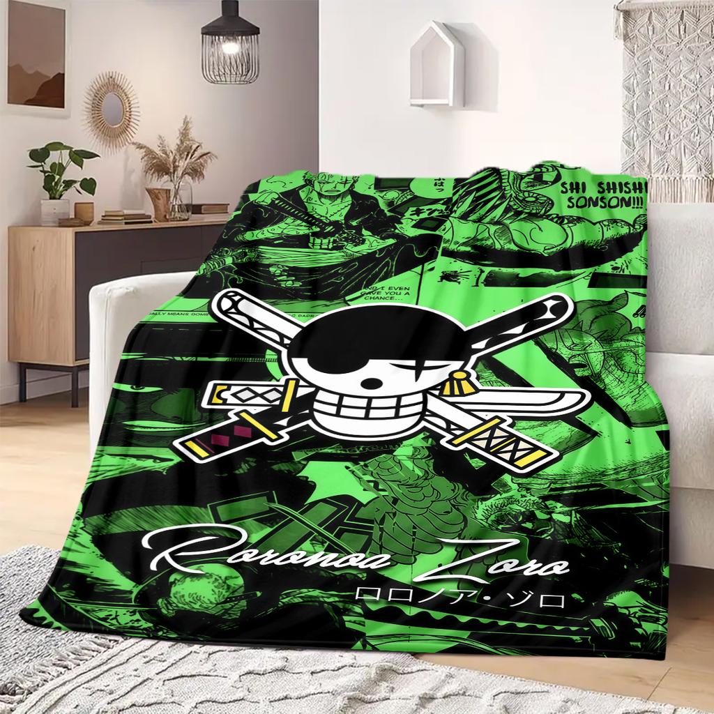 ONE PIECE Straw Hat Pirates Print Blanket Warm Comfortable Flannel Blanket Suitable for Bedrooms,Sofas, Beds,Chairs -QIAO115