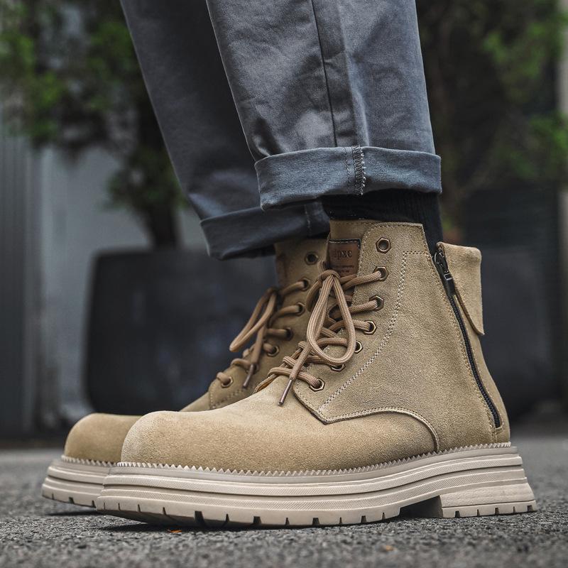 Осенние кожаные ботинки Мартин мужские высокие ретро рабочие ботинки британские на шнуровке модные универсальные дезерты 81589-J