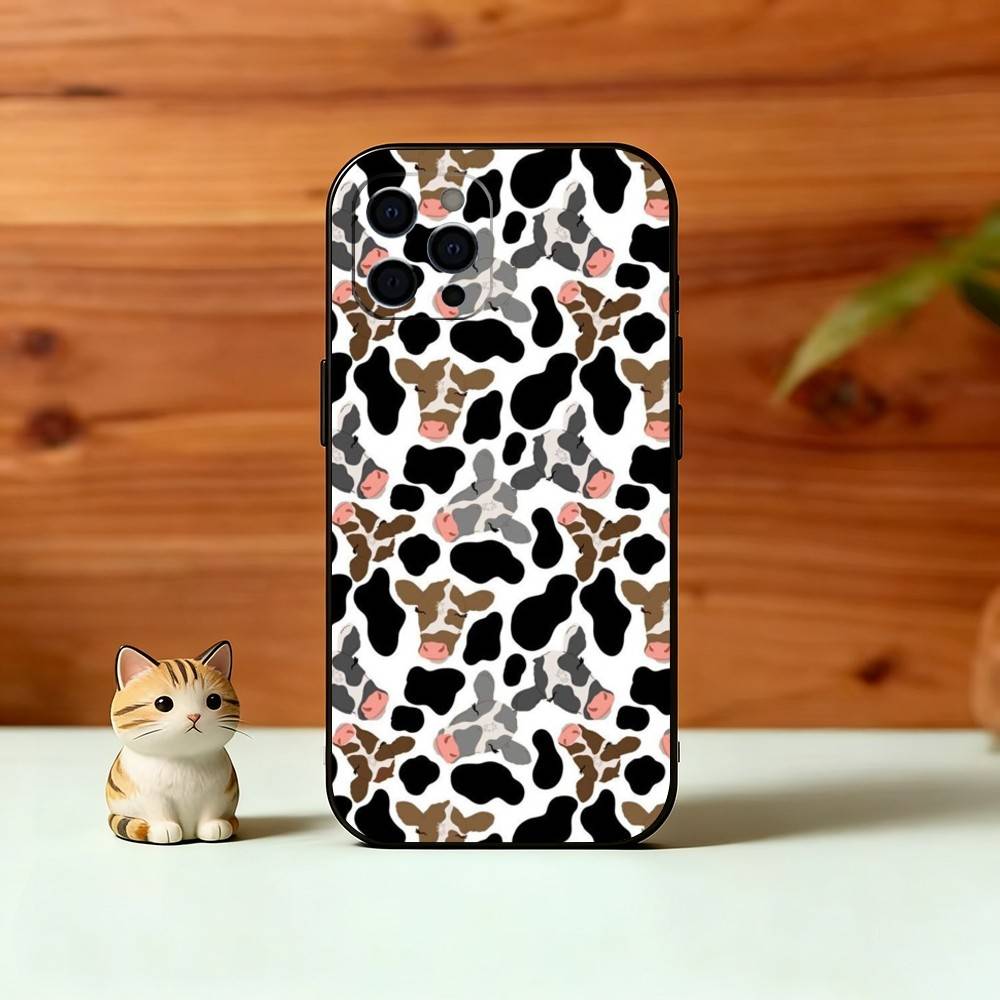 Cow print Phone Case Silicone Soft For IPhone 17 16 15 14 13 12 11 X XR Plus Pro Max Plus