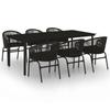 Garden Dining Set, 7 Pcs vidaXL Black