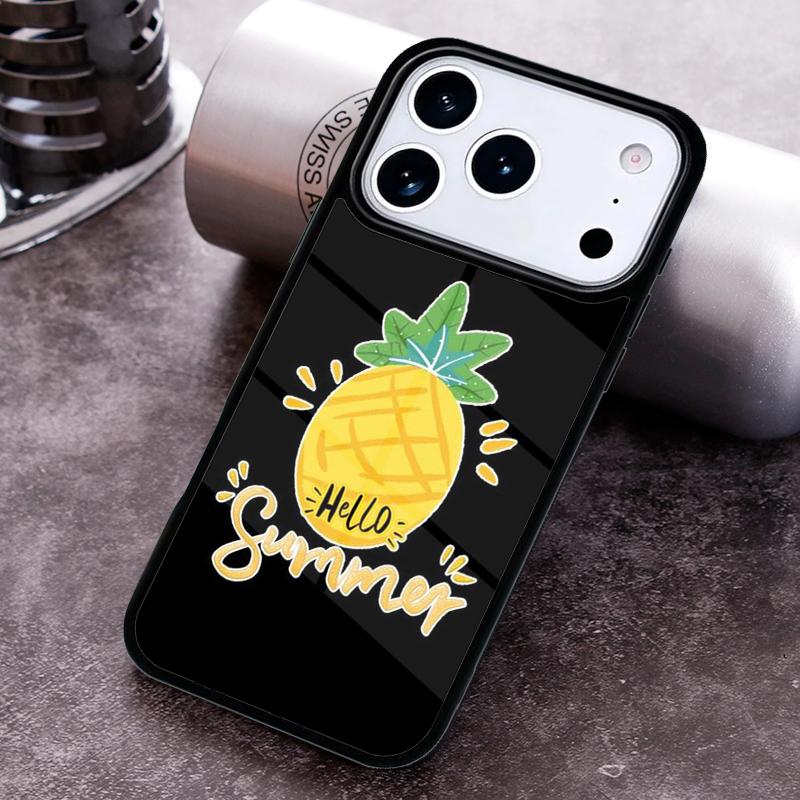 Pineapple Summer Phone Case for iPhone 17 16 15 Pro Max Air 14 13 12 11 Plus Shockproof Capa Cover