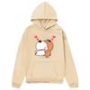 Women Kawaii Bubu Dudu Hoodie Panda and Brownie Bear Couple Sweatshirt Long-Sleeved Hoody O-neck Women Casual Cartoon Tops