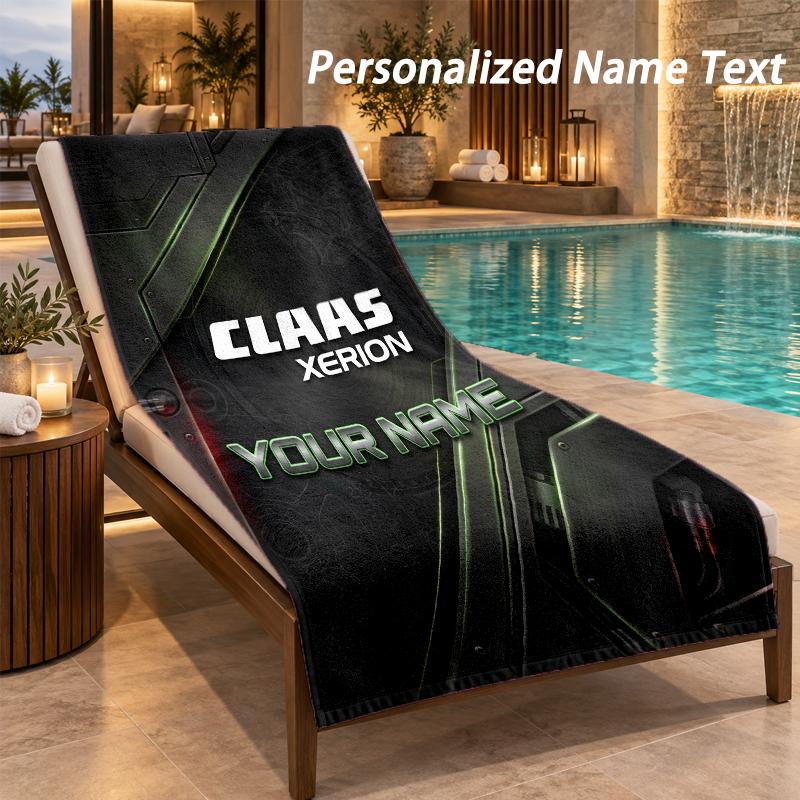 Custom Text CLAAS Print Beach Towel Large Towel For Home Bathroom Beach