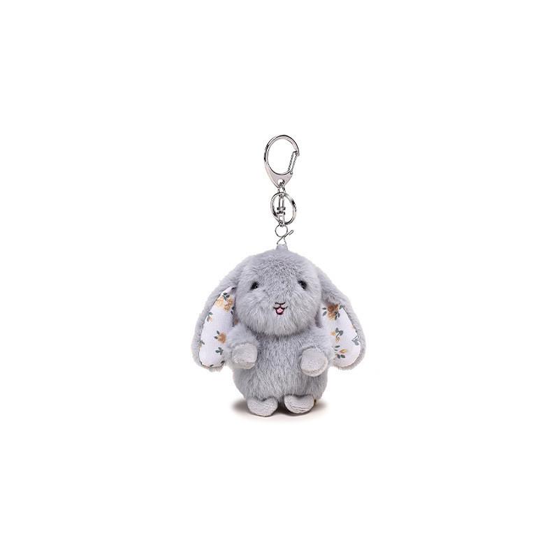 Euro Garden Floral Plush Bunny Keychain With Ears For Bag Decoration Gift