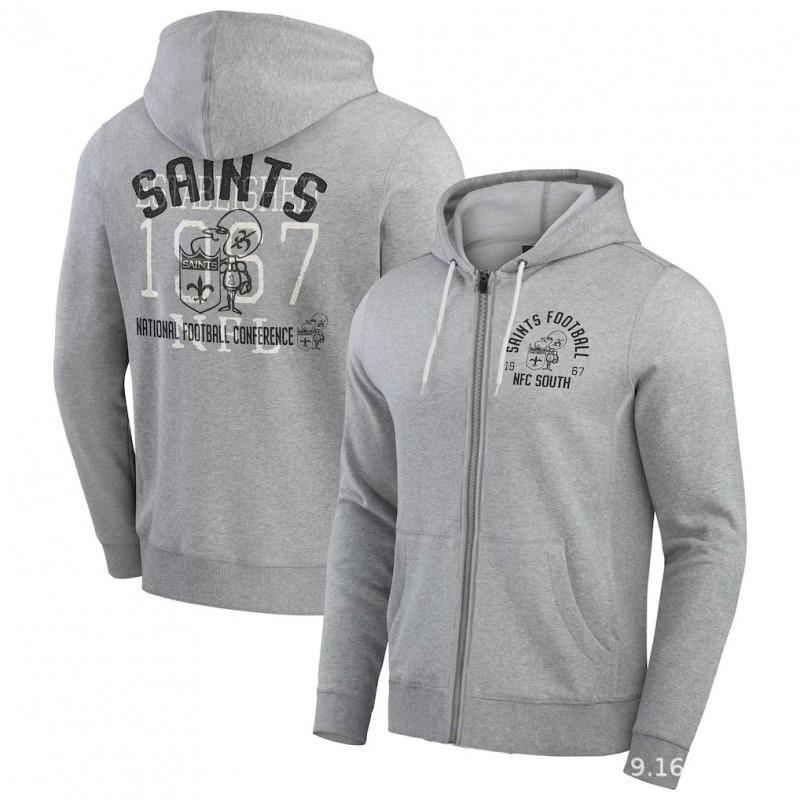 Mens NFL Team Hoodie Sweatshirt - Gray Sporty Print Casual Pullover