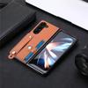 Чехол-кошелек с держателем для карт и ремешком на запястье для Samsung Galaxy Z Fold 6 5 4 3 2 Fold6 Fold5 Fold4 Fold3 Fold2 5G PU кожаный чехол