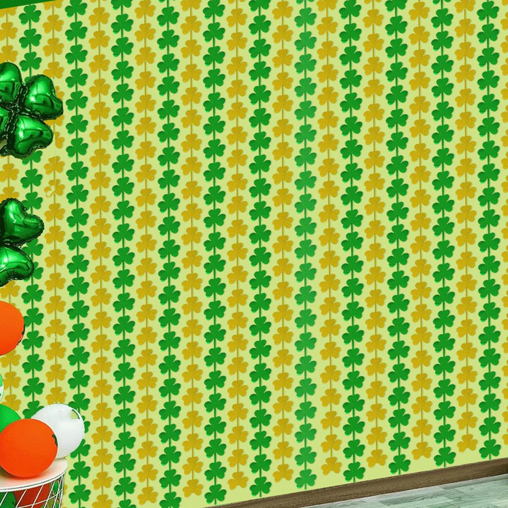 Яркий мишурный занавес с трилистником для празднования Дня Святого Патрика, сделанное вручную украшение для ирландского фестиваля, принадлежности для украшения вечеринки