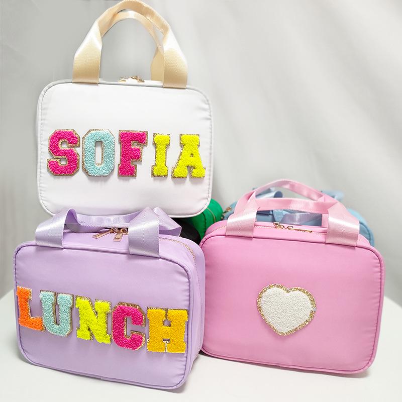 Foldable Waterproof Nylon Lunch Bag with Insulated Aluminum Foil for Kids